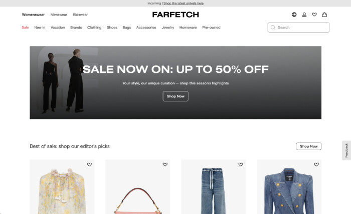 Top online shopping apps: FARFETCH