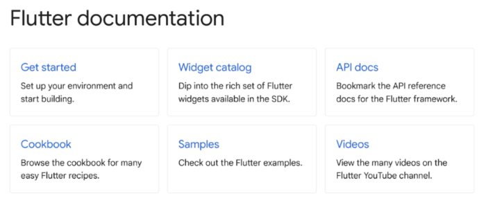 Flutter documentation