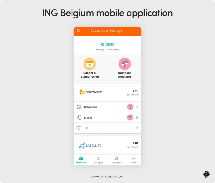 ING Belgium mobile application