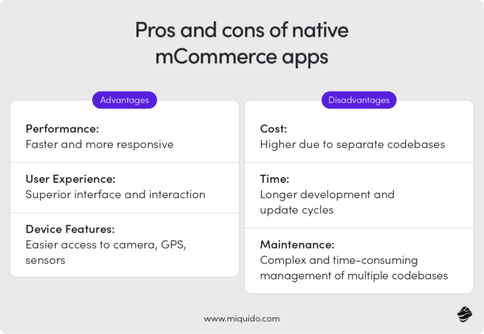 Pros and Cons of Native mCommerce Apps