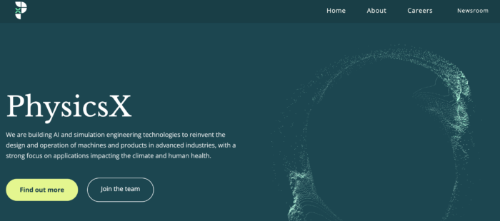 PhysicsX EU Startup Homepage