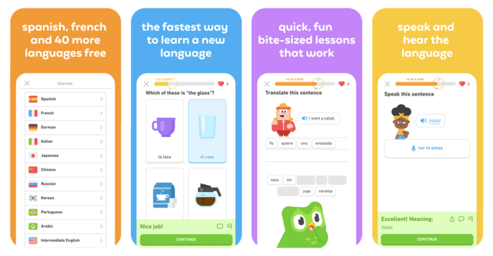 Duolingo example mcommerce app