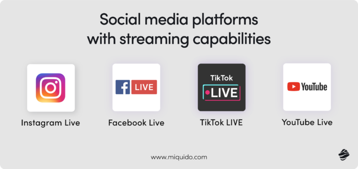 Social media platforms with streaming capabilities