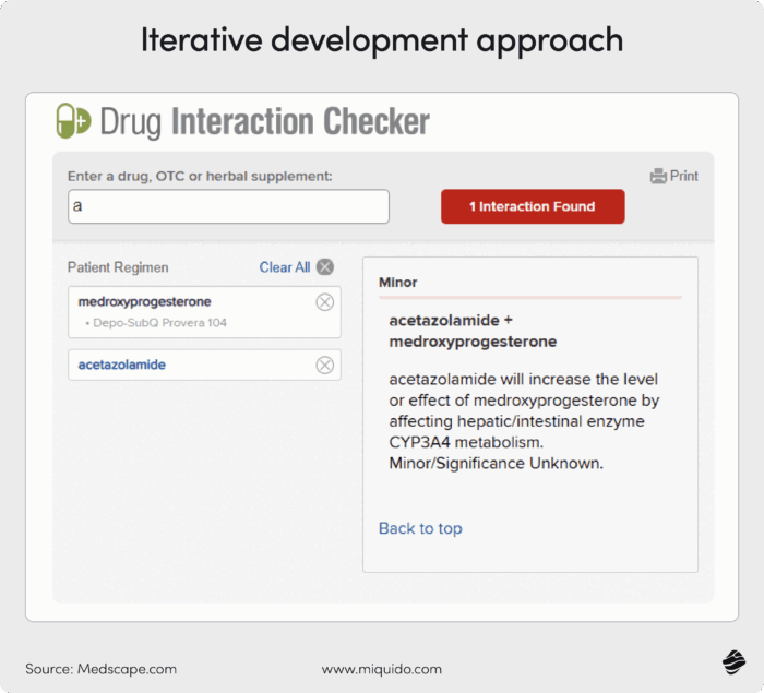 screen from the drug interaction checker as an application of AI in pharma