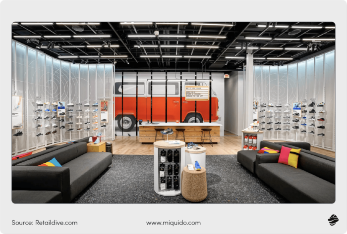 the interior of the Nike Live store.