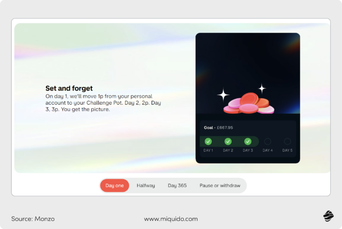 Monzo example of gamification