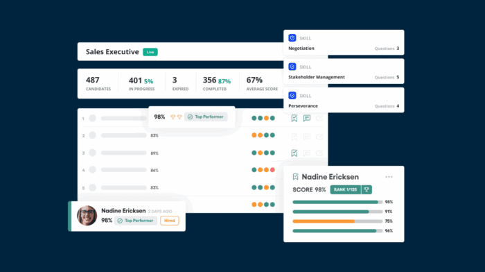 automated resume screening solution interface