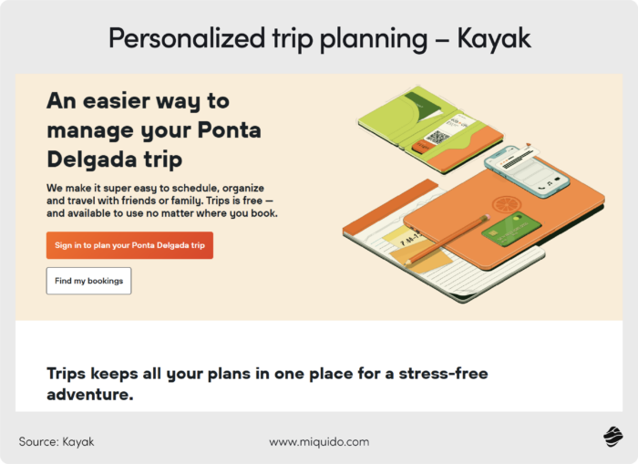 Kayak, personalized trip planning - how to build a travel search engine 