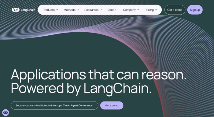 The interface of Langchain website - best Langchain alternatives