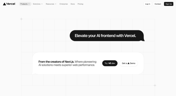 Vercel website - best langchain alternatives.